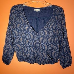 Paisley v-neck blouse